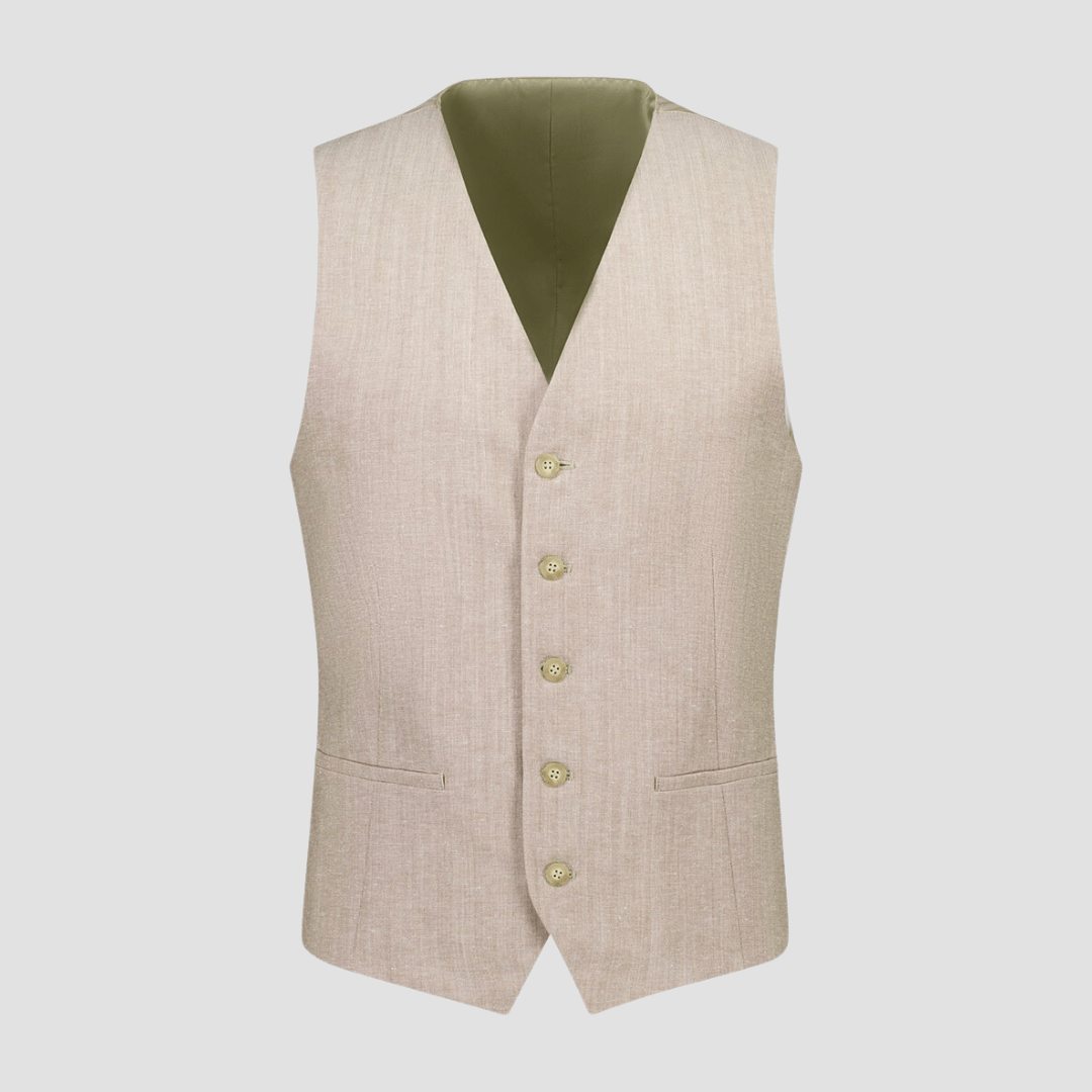 Cambridge classic fit beaumont vest in sand
