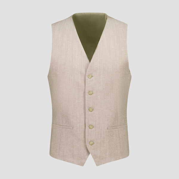 Mens Vest Cambridge classic fit beaumont vest in sand Mens