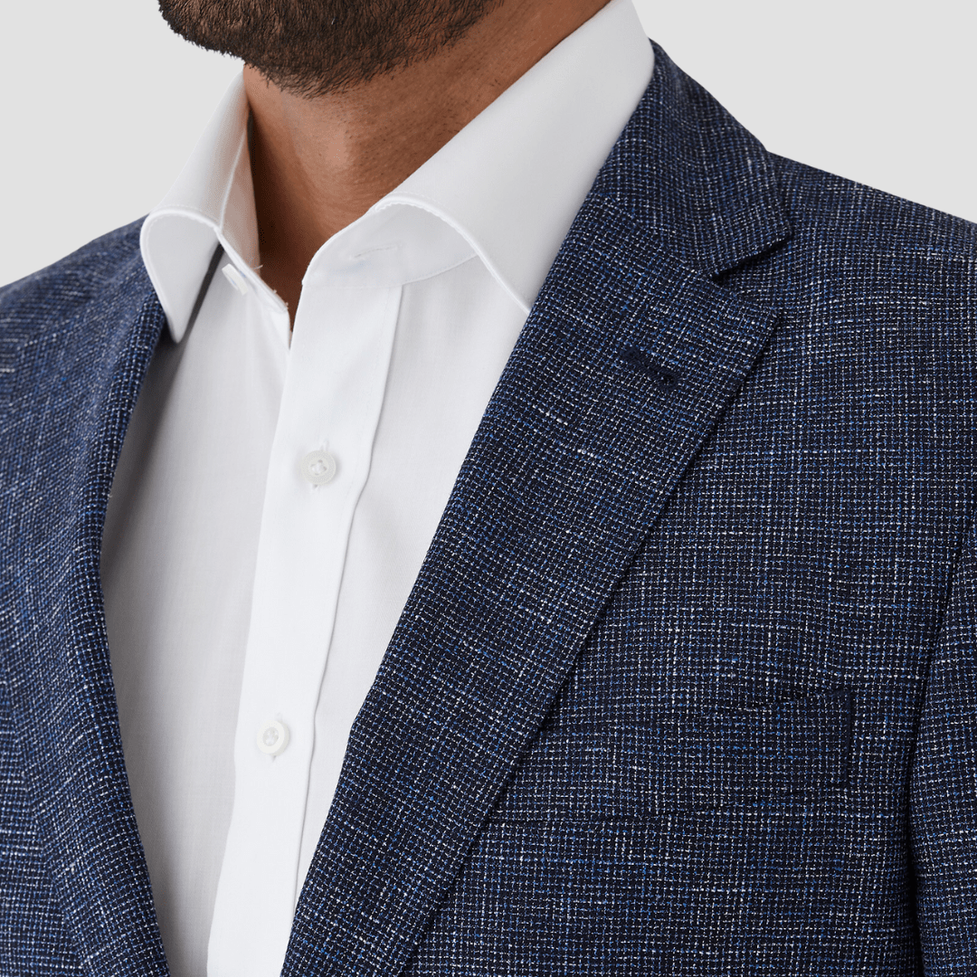 Cambridge classic fit hawthorn sports jacket in navy blue linen blend