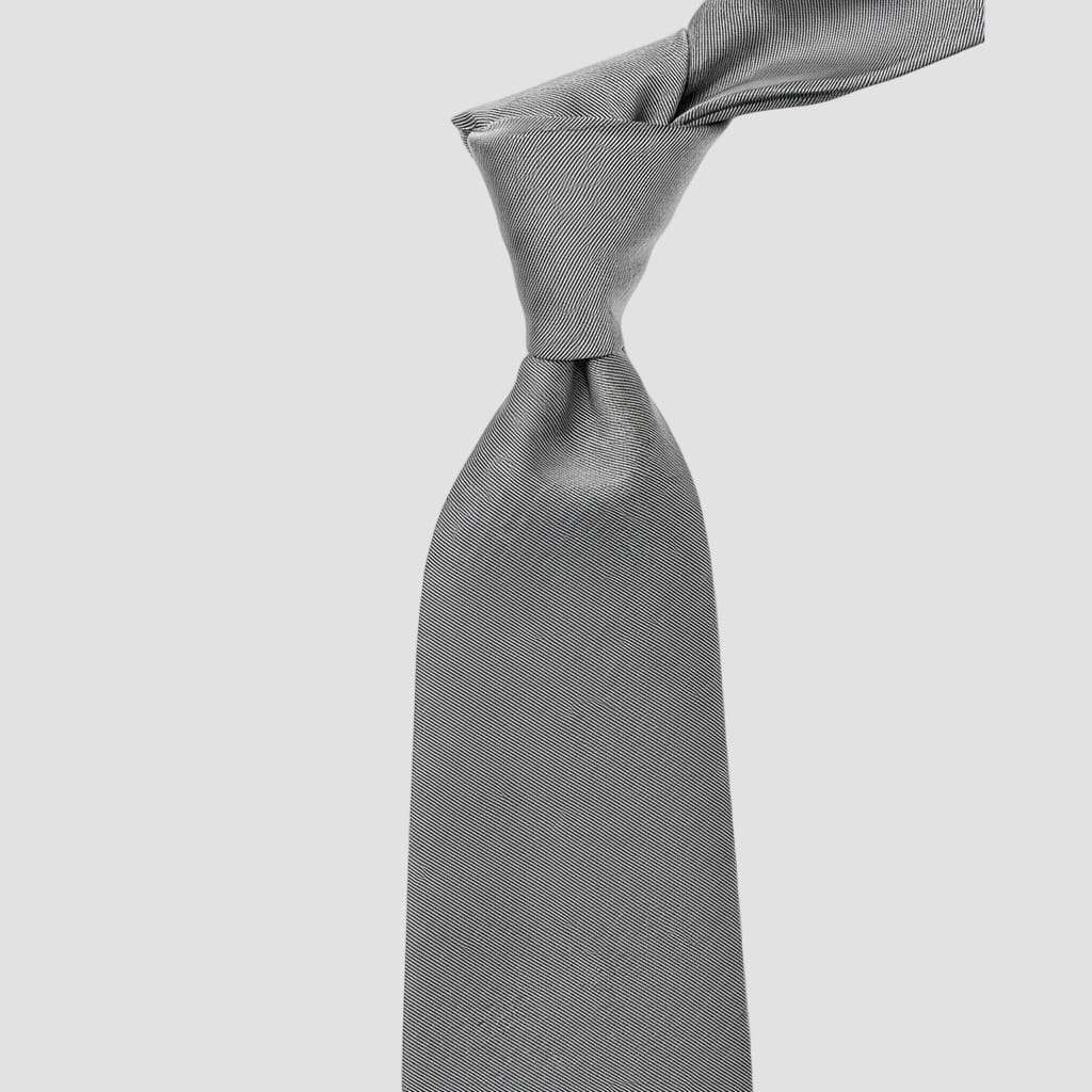 Cambridge mens plain neck tie in pewter