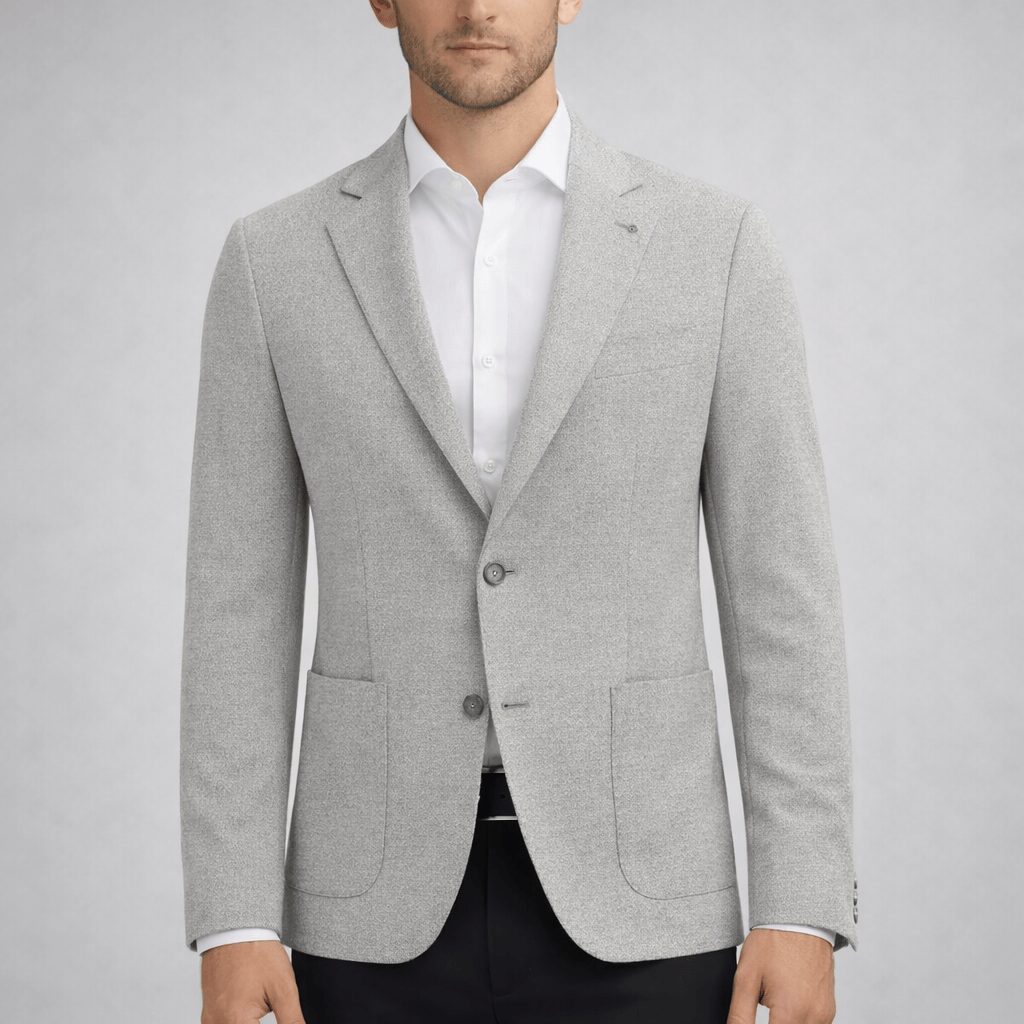 Christian Brookes Jonas slim‑fit grey jacket.