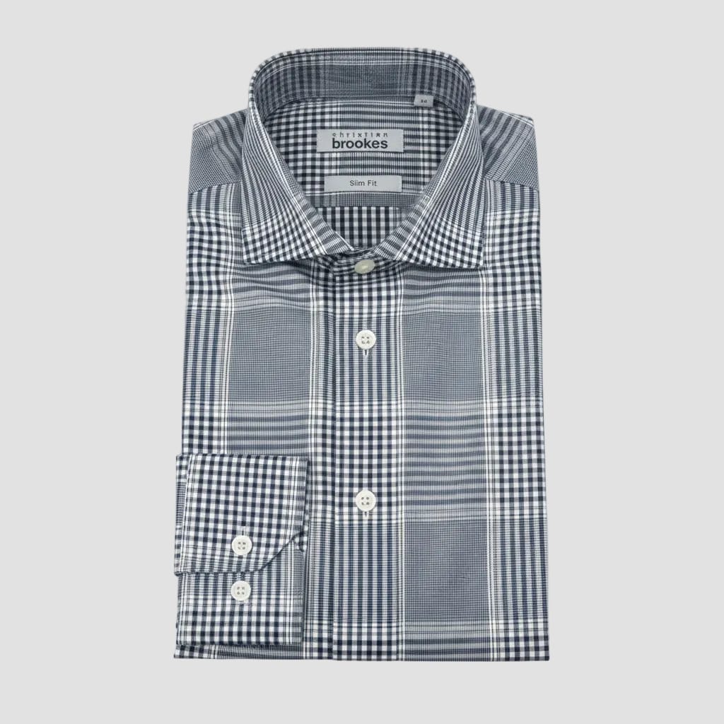 Christian Brookes Slim Fit Shirt in Black & White Check