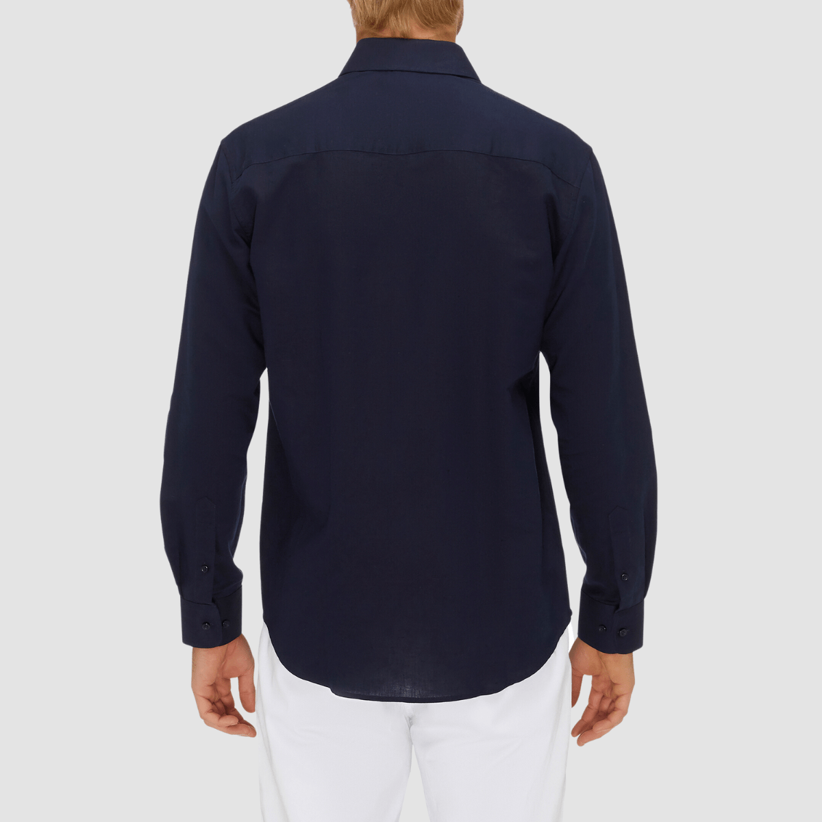 City Club Resort Mens Linen Shirt in Navy Blue