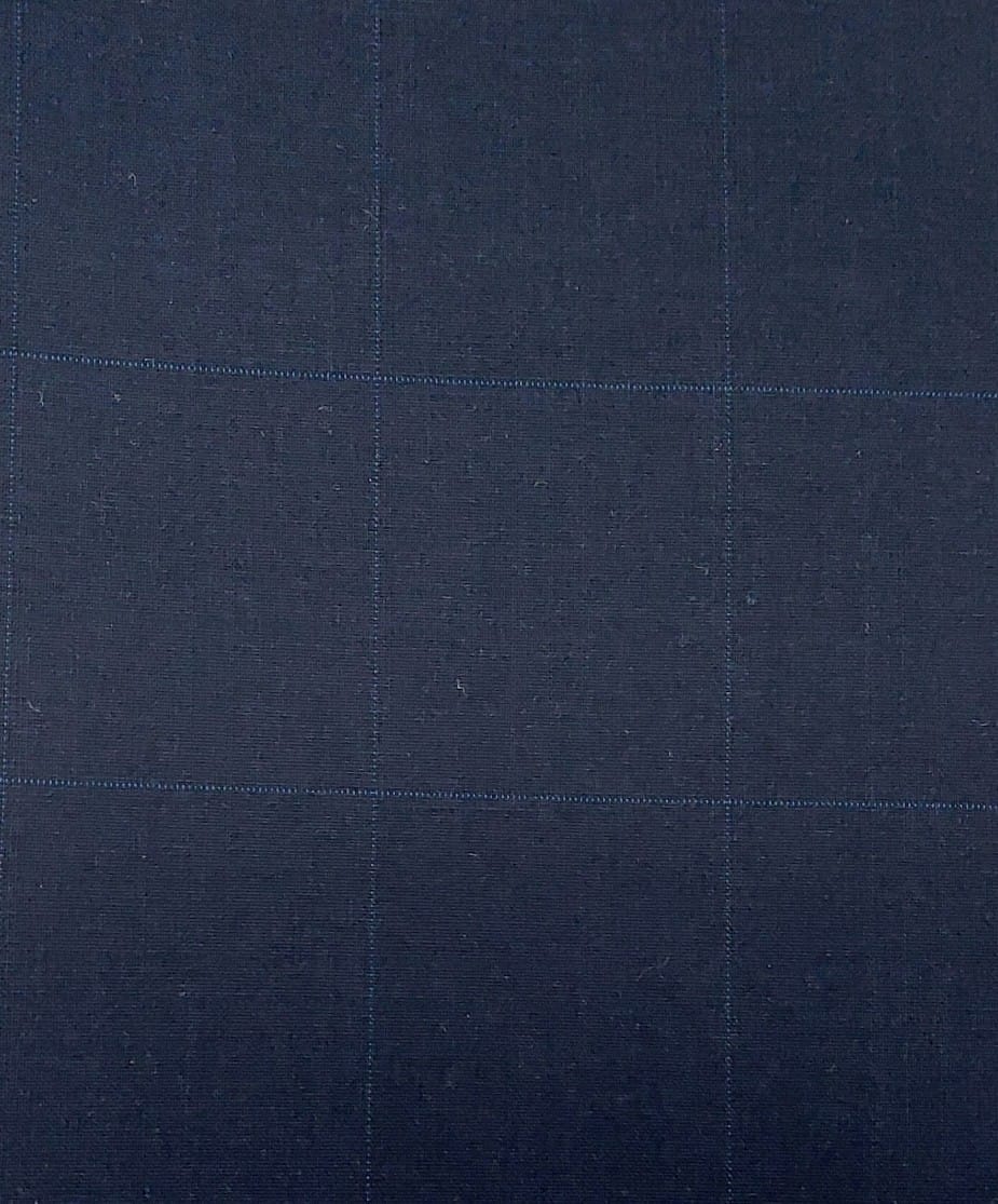 Cornerstone Suit Fabric - check design, dark navy and blue.