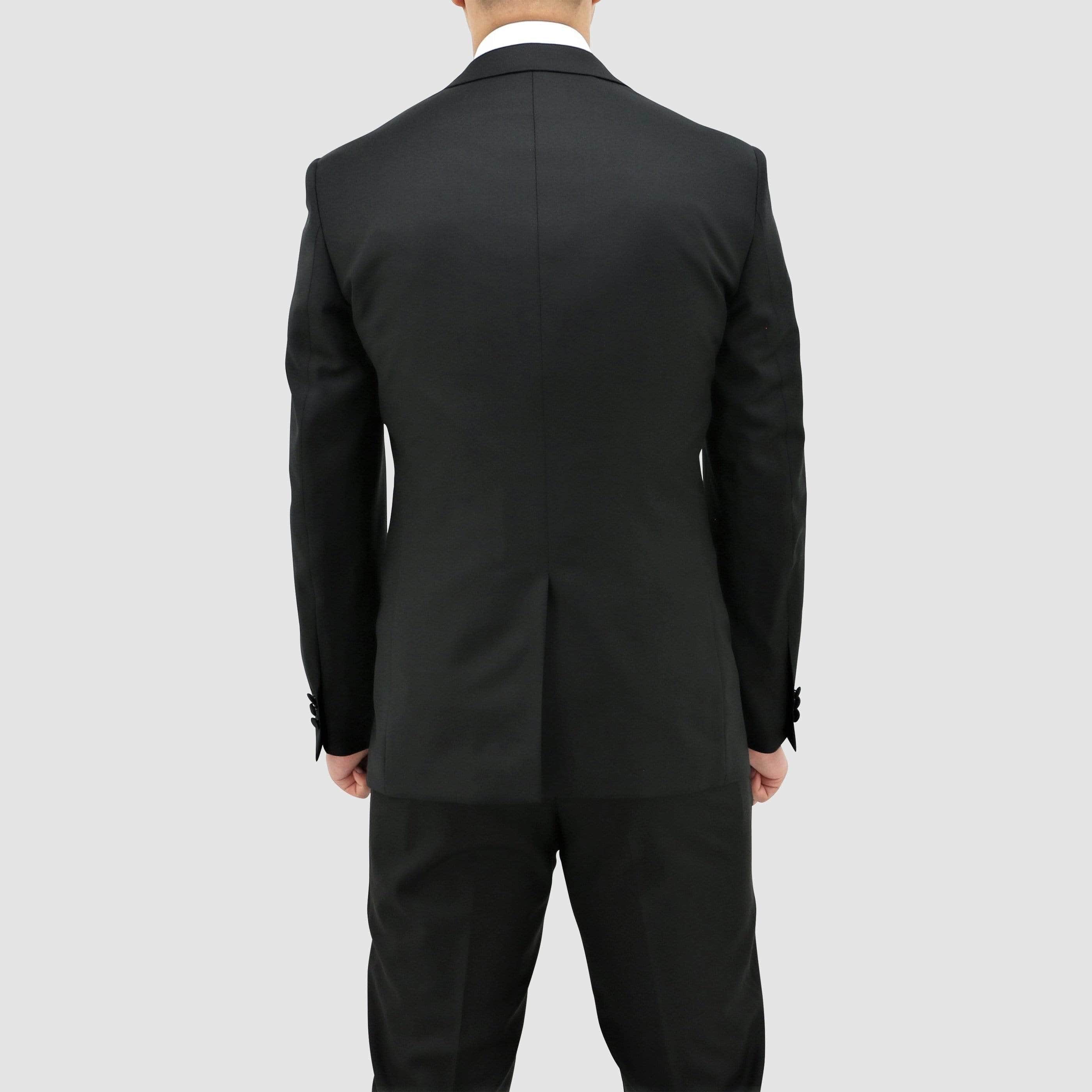 Daniel Hechter slim fit jason tuxedo suit in black pure wool - Big Mens Sizing