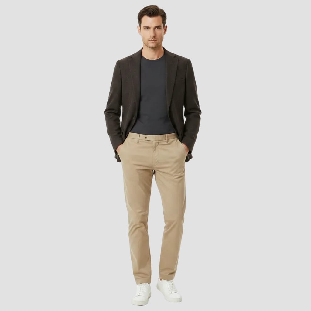 Dark gray blazer on a white background