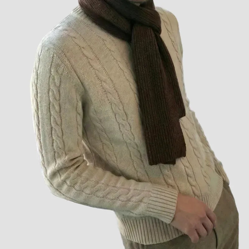 Daniel Hechter's ivory cable knit jumper