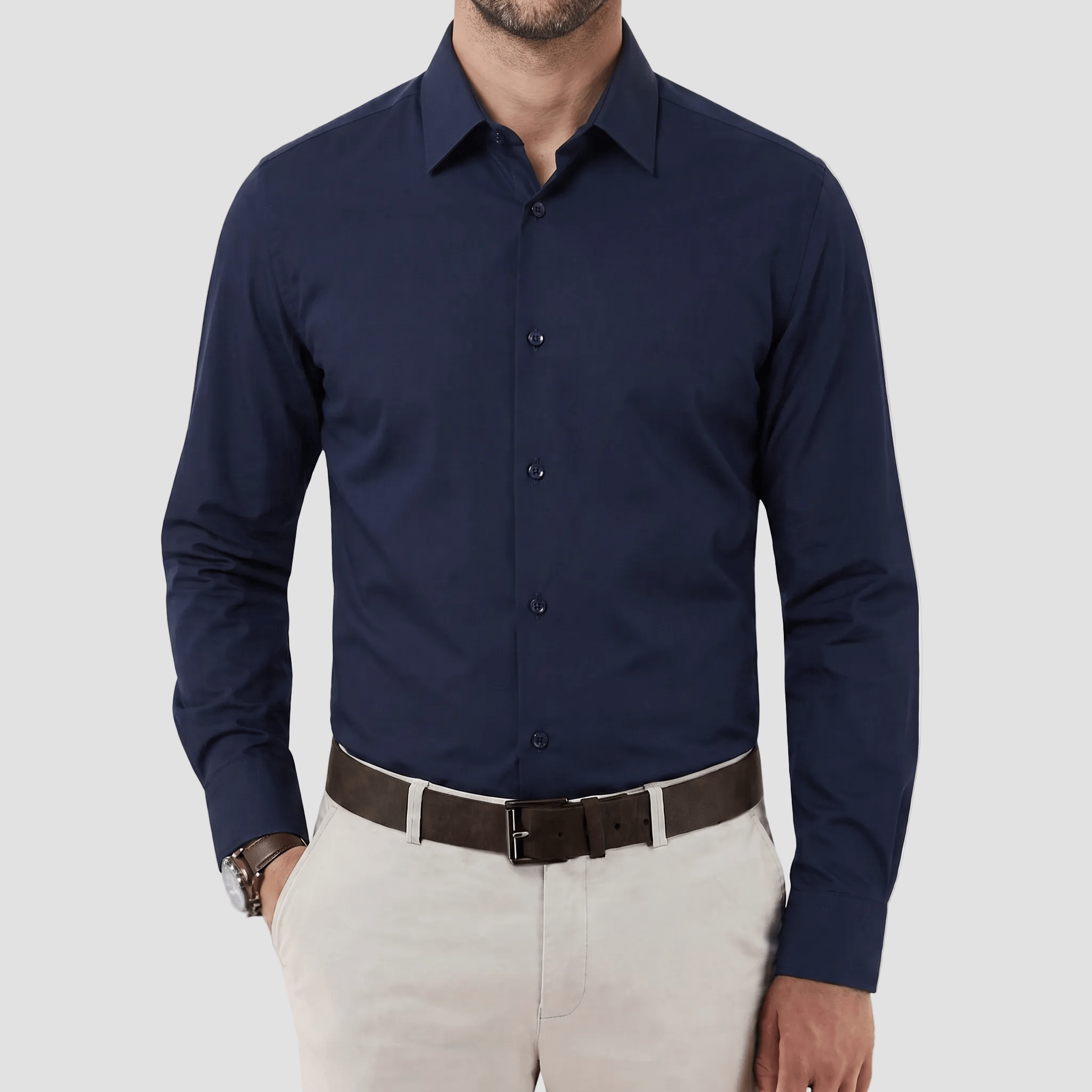Men's Slim Fit Franco Shirt in Navy by Daniel Hechter