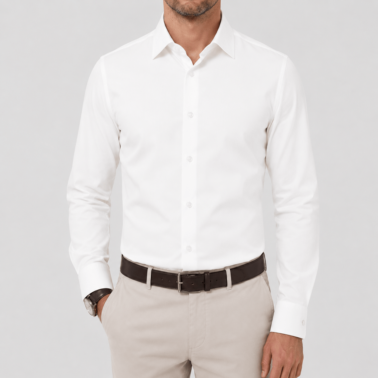 Men's Jacque Business Shirt in Cream by Daniel Hechter