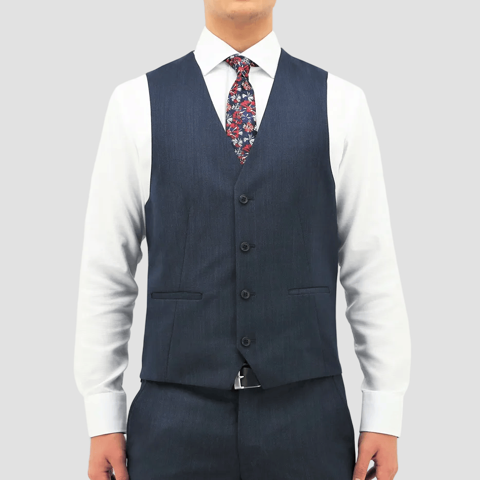 Daniel Hechter's Luke slim fit blue Merino wool vest.