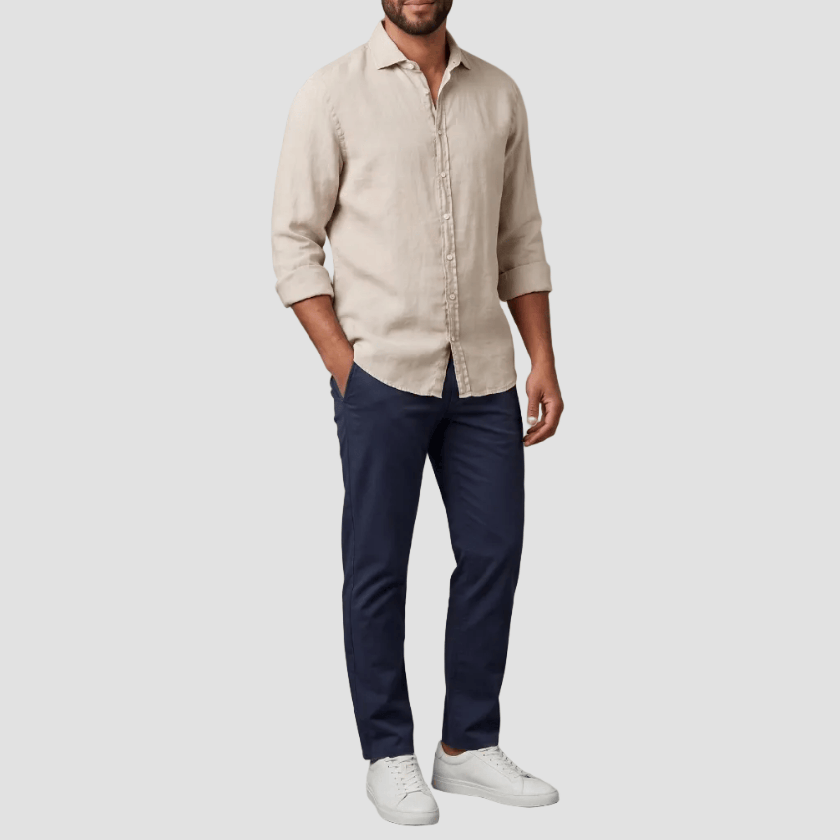 Daniel Hechter Men's Slim Fit Sel Shirt in Sand