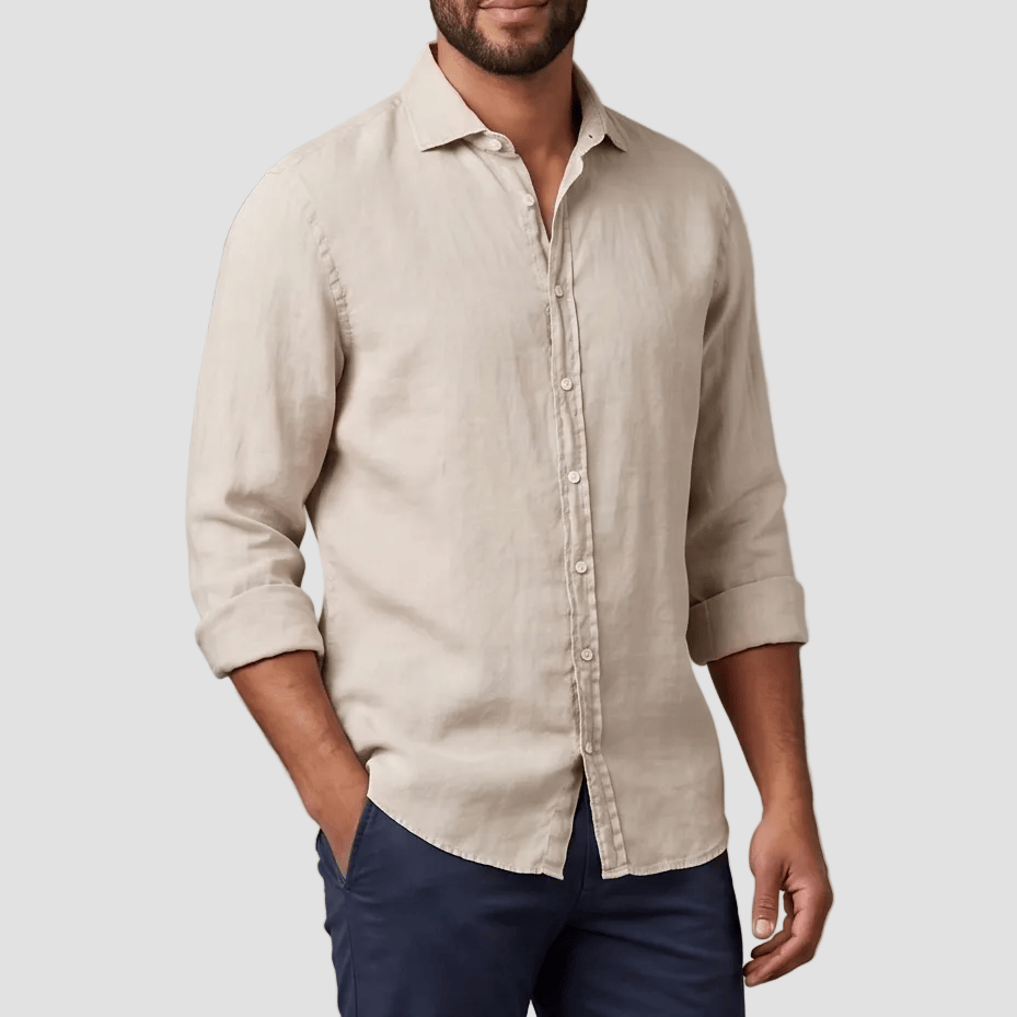 Daniel Hechter Men's Slim Fit Sel Shirt in Sand