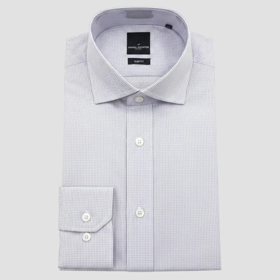 Daniel Hechter Slim Fit Shirt in Lilac Mini Check