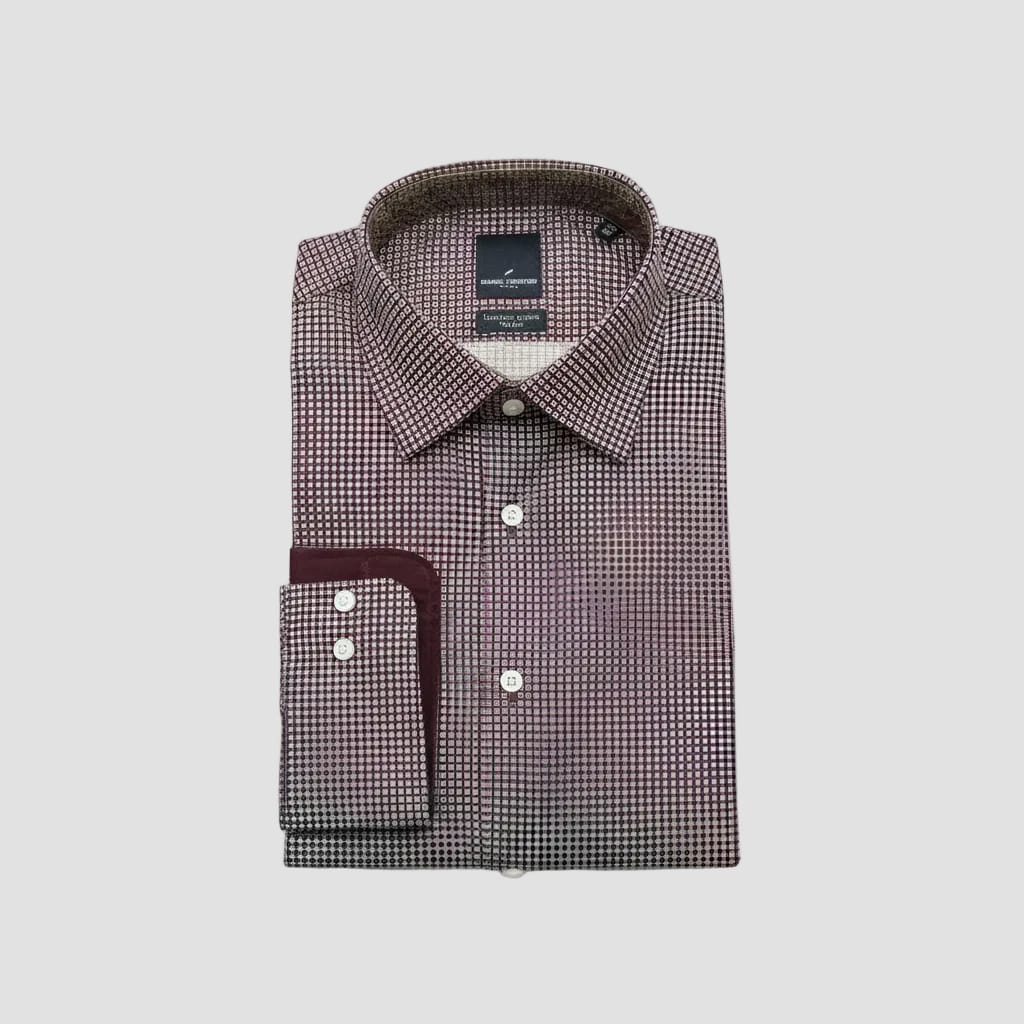 Daniel Hechter Slim Fit Shirt in Maroon Pattern