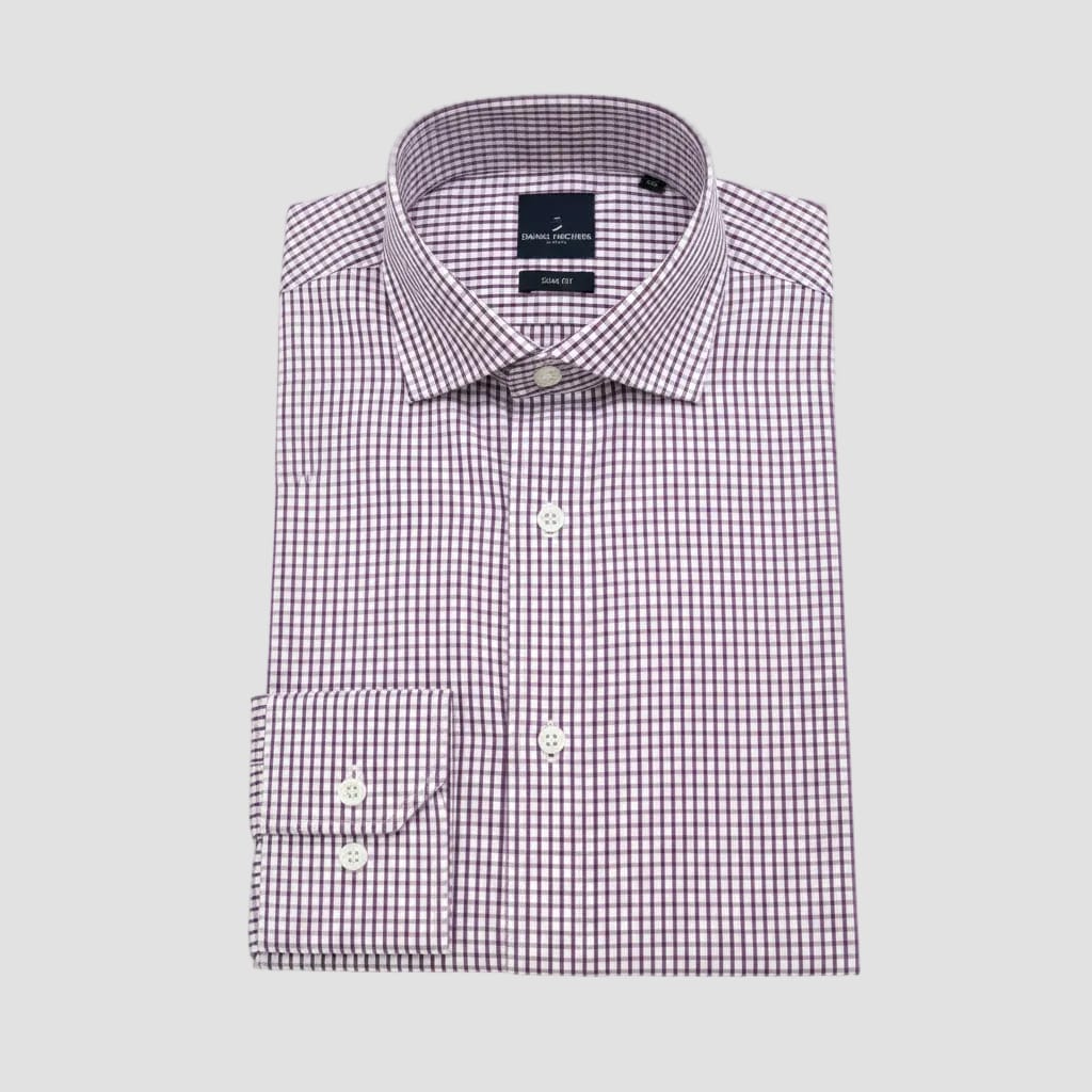 Daniel Hechter Slim Fit Shirt in Purple Check