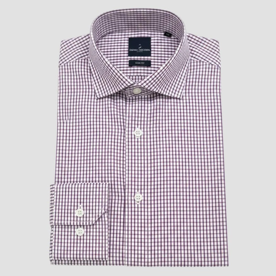 Daniel Hechter Slim Fit Shirt in Purple Check