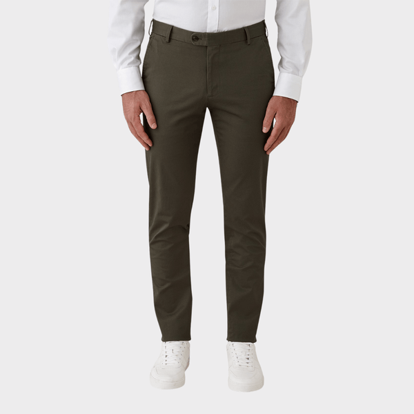 Flinders Mens Tailored Fit Burleigh Chino Pant in Green