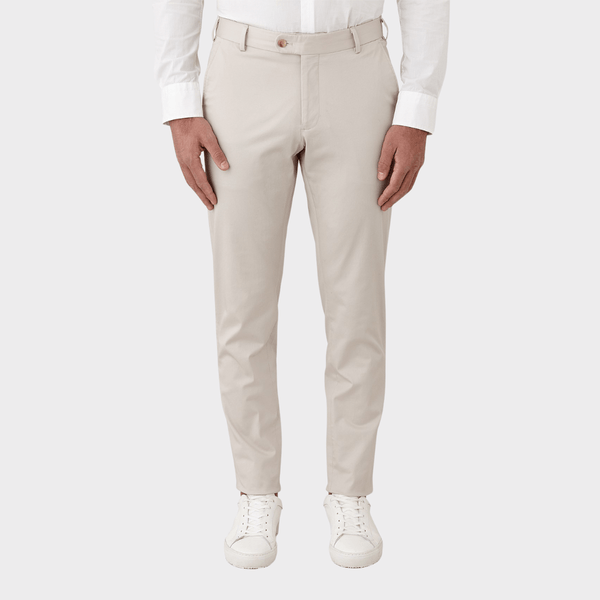 Flinders Mens Tailored Fit Burleigh Chino Pant in Stone