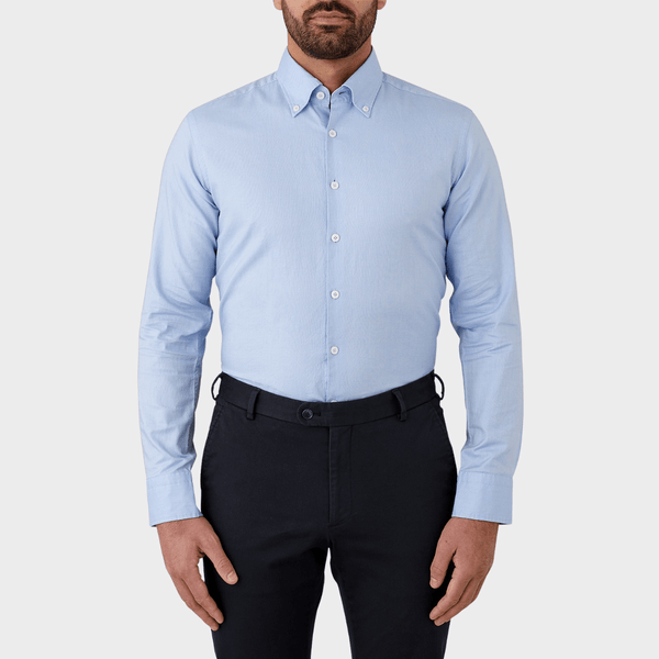 Flinders Mens Tailored Fit Jervis Shirt in Blue