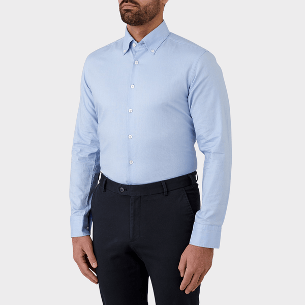 Flinders Mens Tailored Fit Jervis Shirt in Blue
