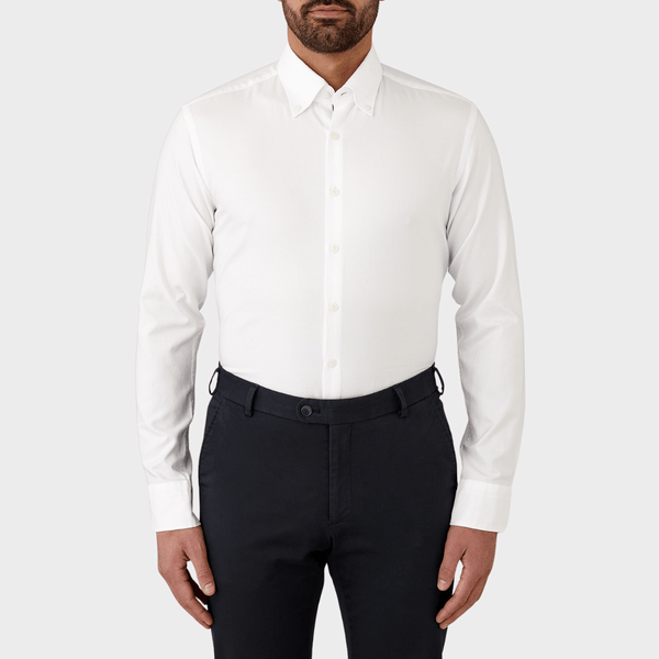 Flinders Mens Tailored Fit Jervis Shirt in White