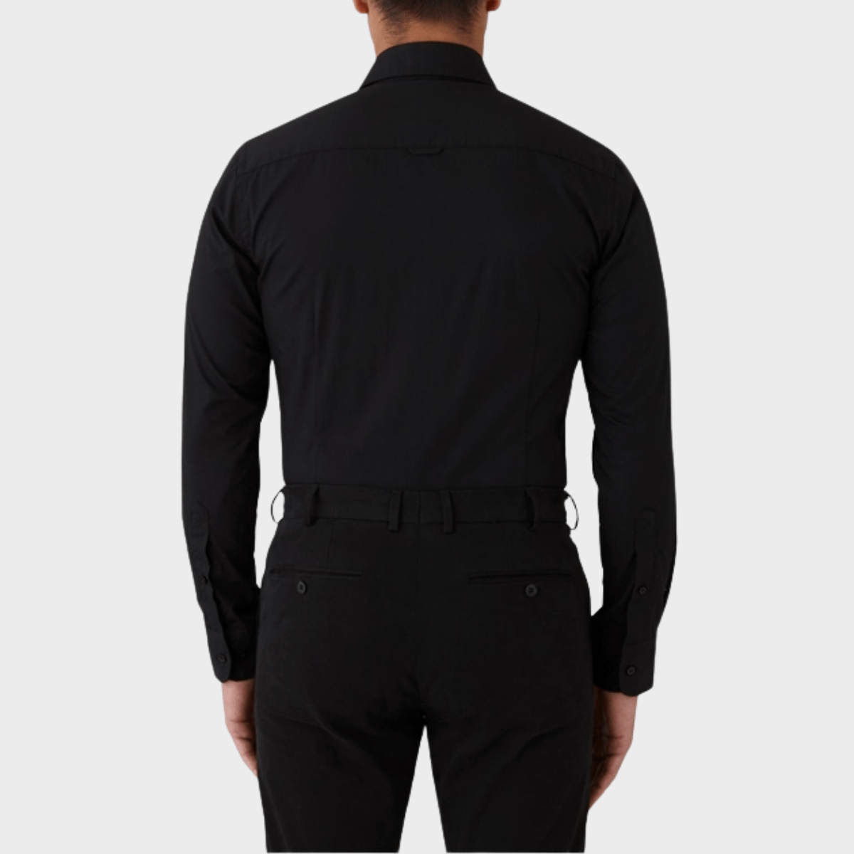 Flinders Mens Tailored Fit Winton Shirt in Black