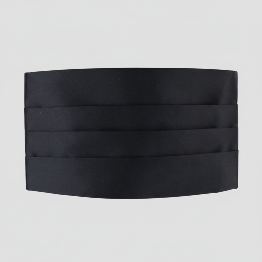 Luxury Cummberbund in Black Satin by Formalaties