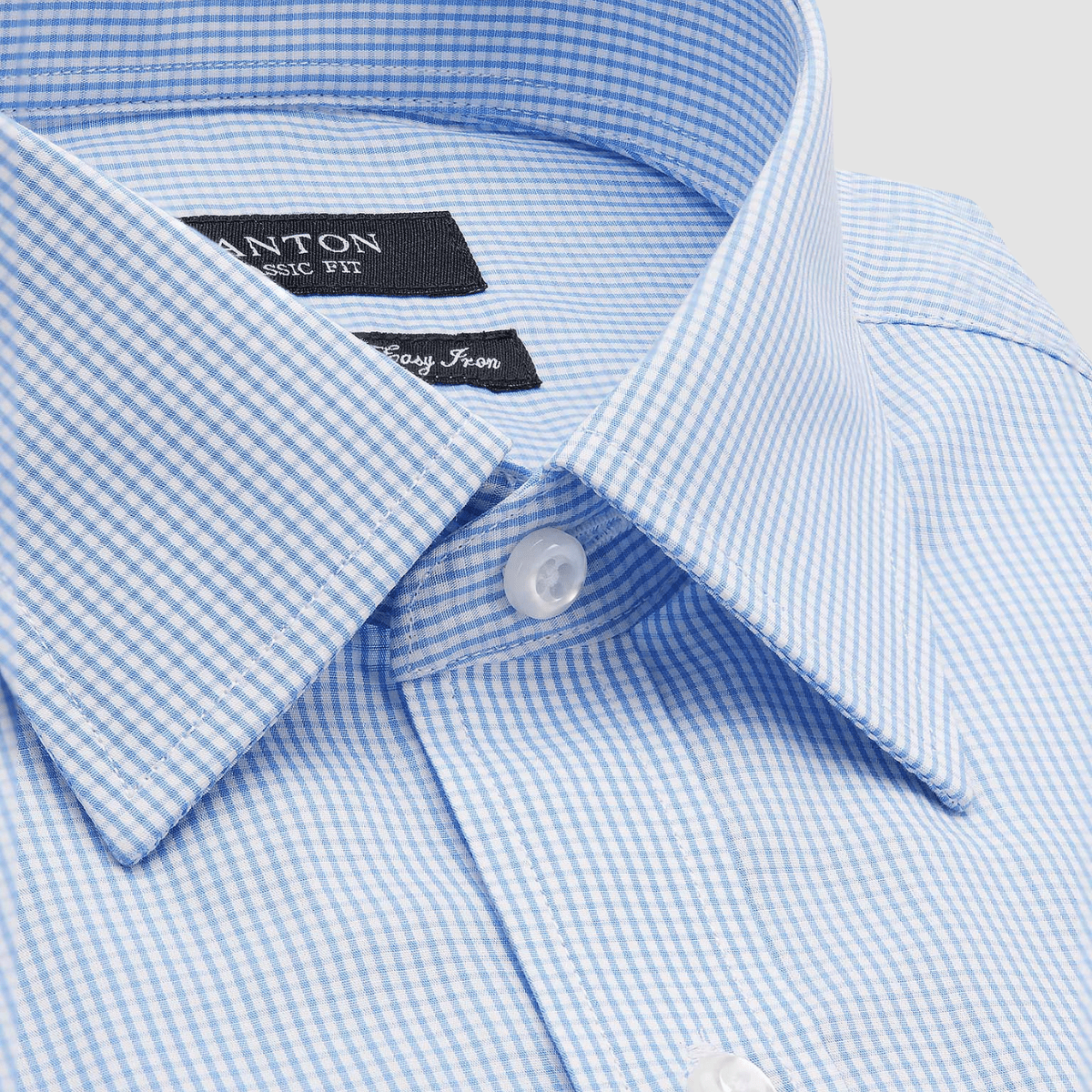 Ganton Classic Fit Ellis Mens Shirt in Sky Check