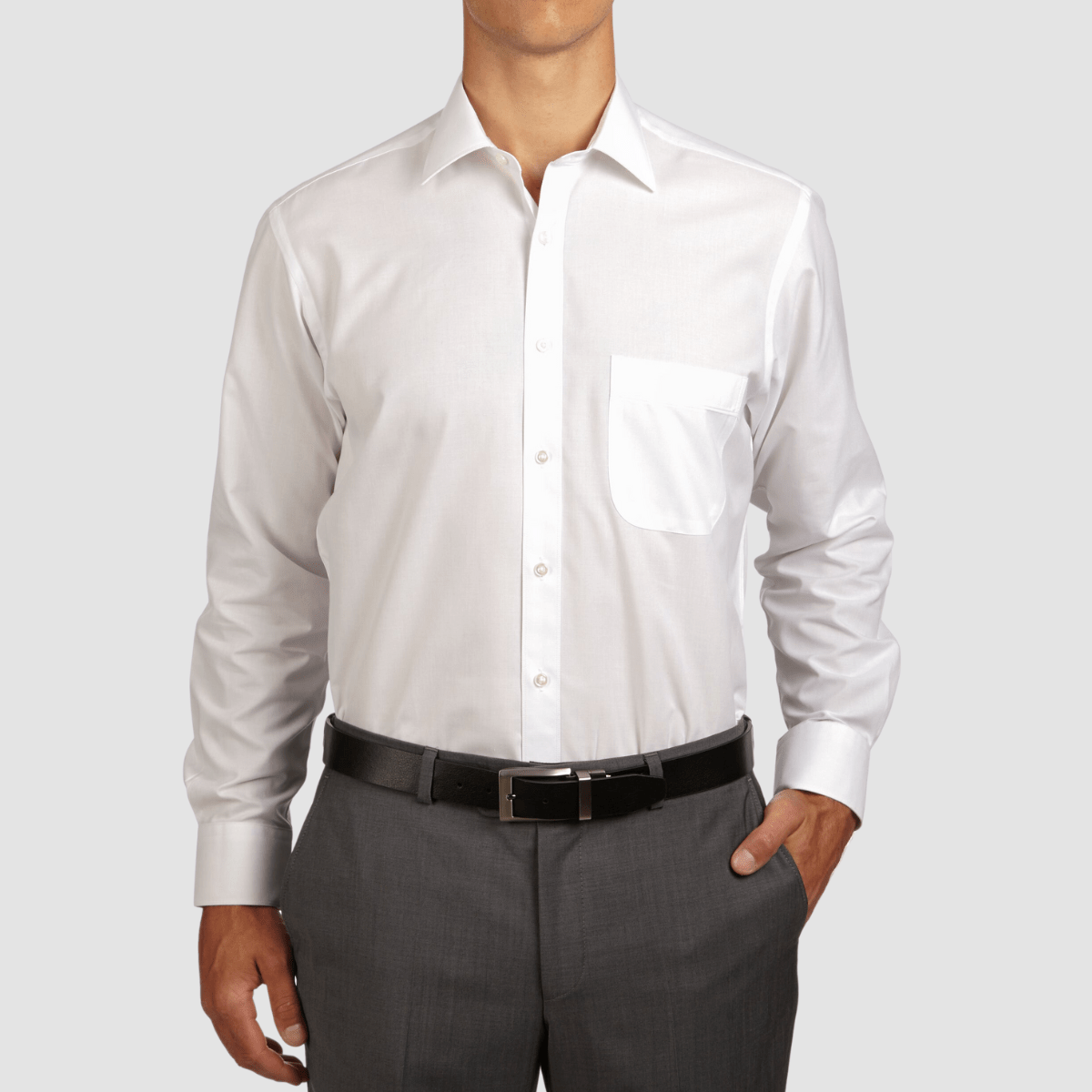 Ganton Gold Label Classic Fit French Cuff Shirt in White
