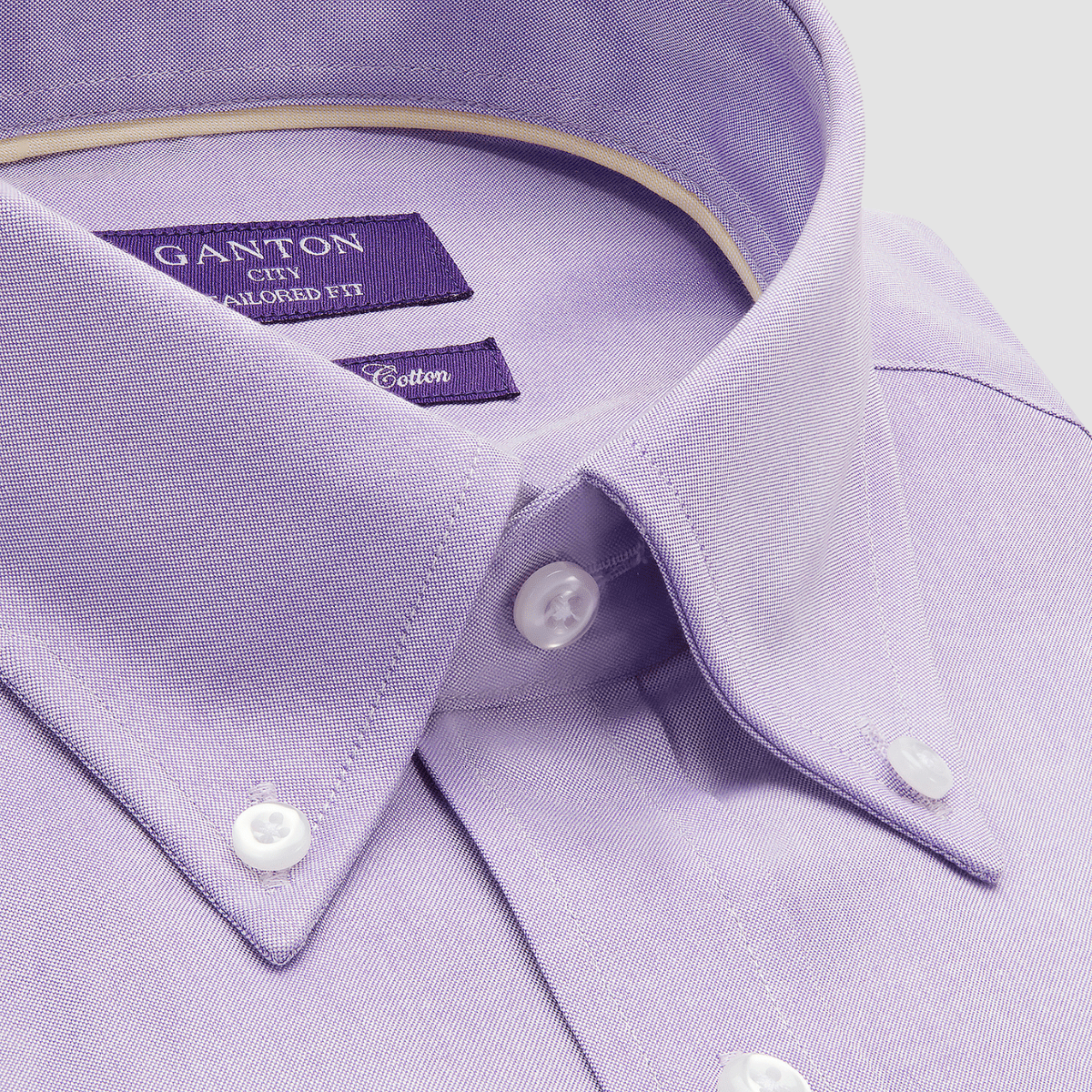 Ganton Classic Fit Rob Oxford Mens Shirt in Lilac