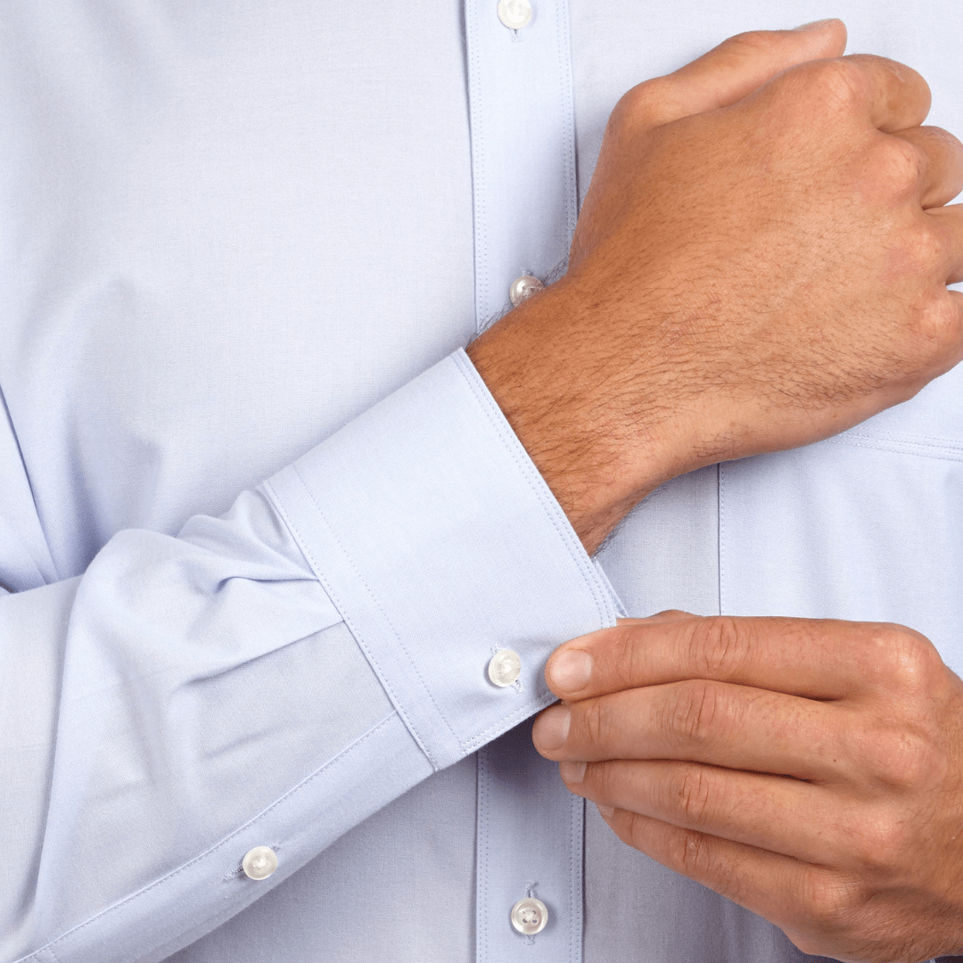Ganton Classic Fit Gold Label Mens Single Cuff Shirt in Sky Blue