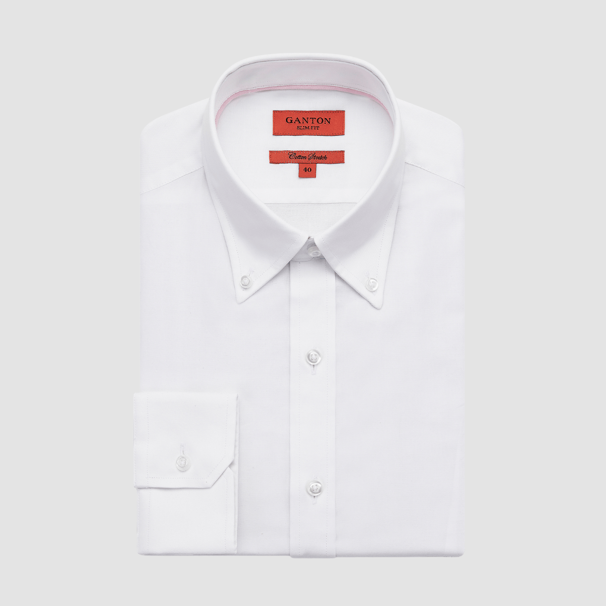 Ganton Slim Fit Steven Oxford Mens Shirt in White