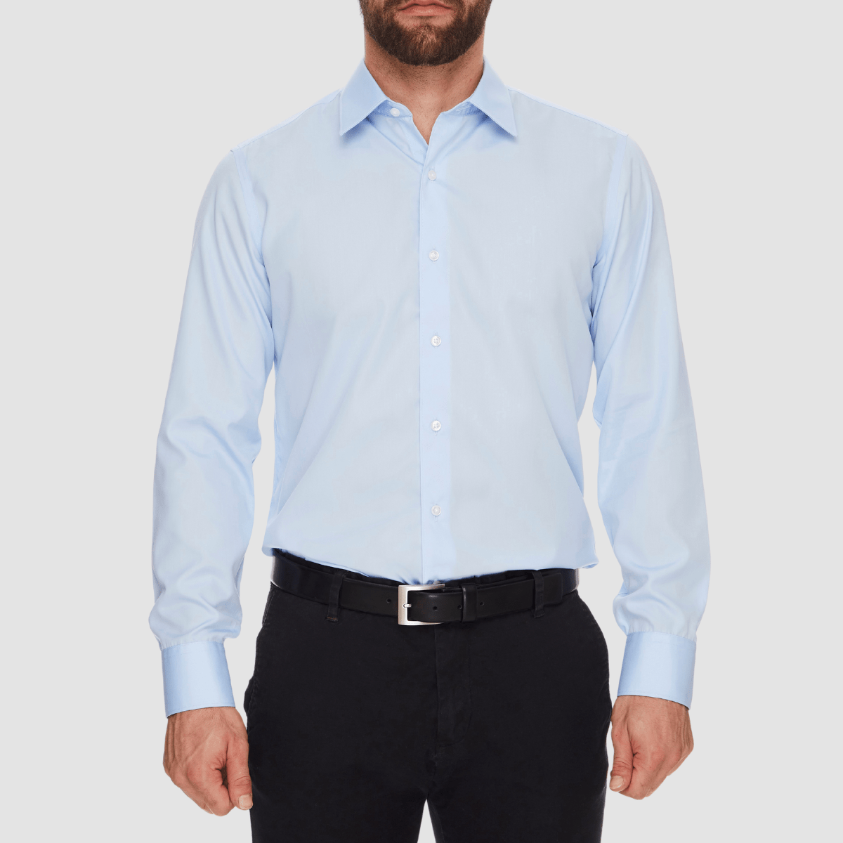 Ganton Slim Fit Scott Stretch Mens Shirt in Sky