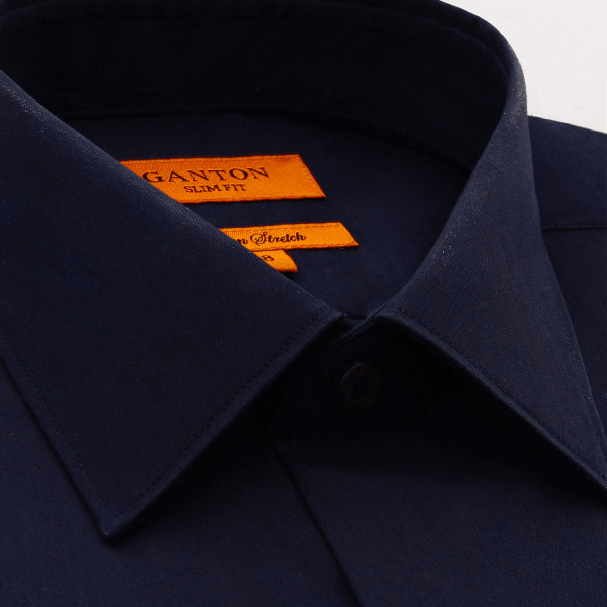 Ganton Slim Fit Scott Stretch Mens Shirt in Navy