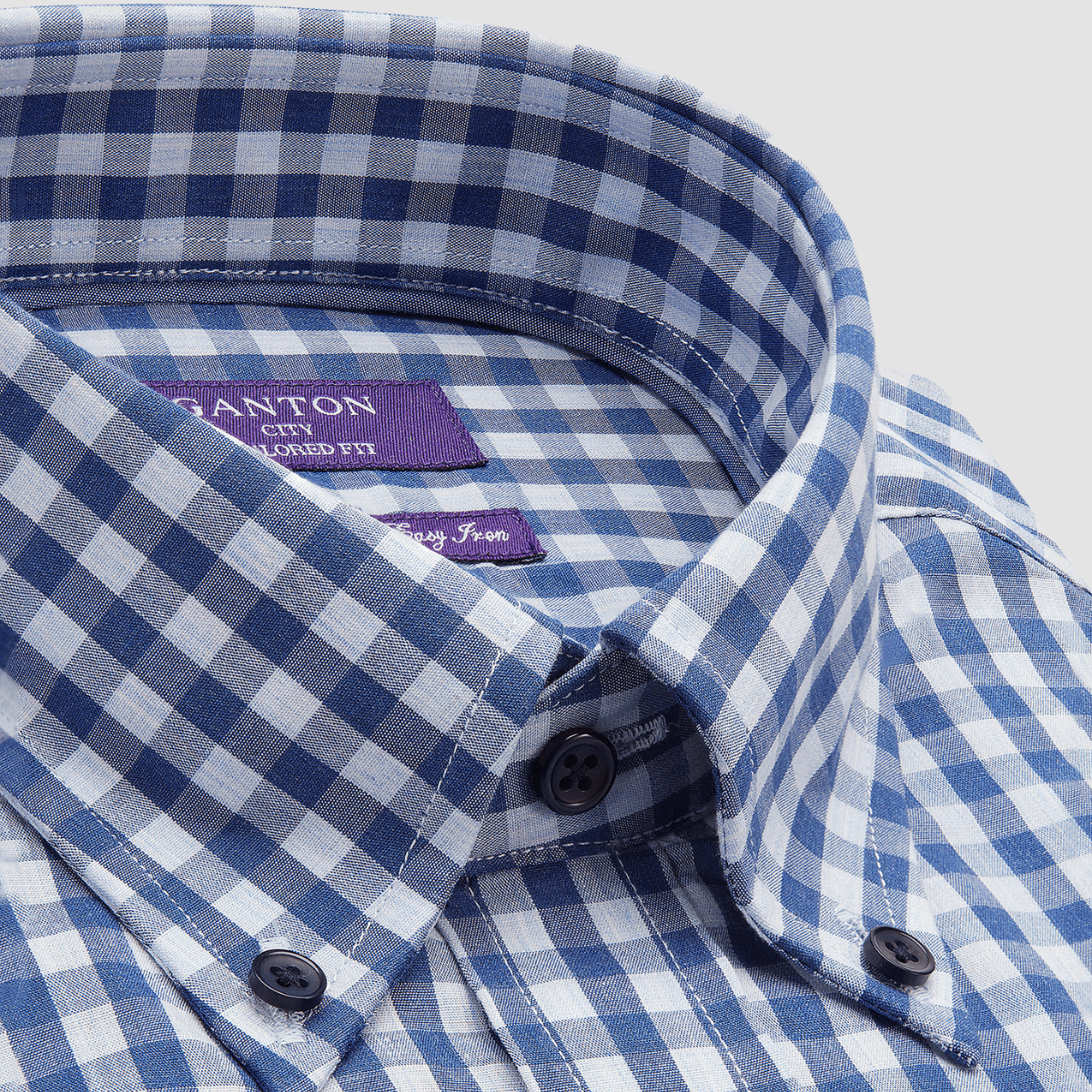 Ganton Tailored Fit Jonas Mens Shirt in Navy Check