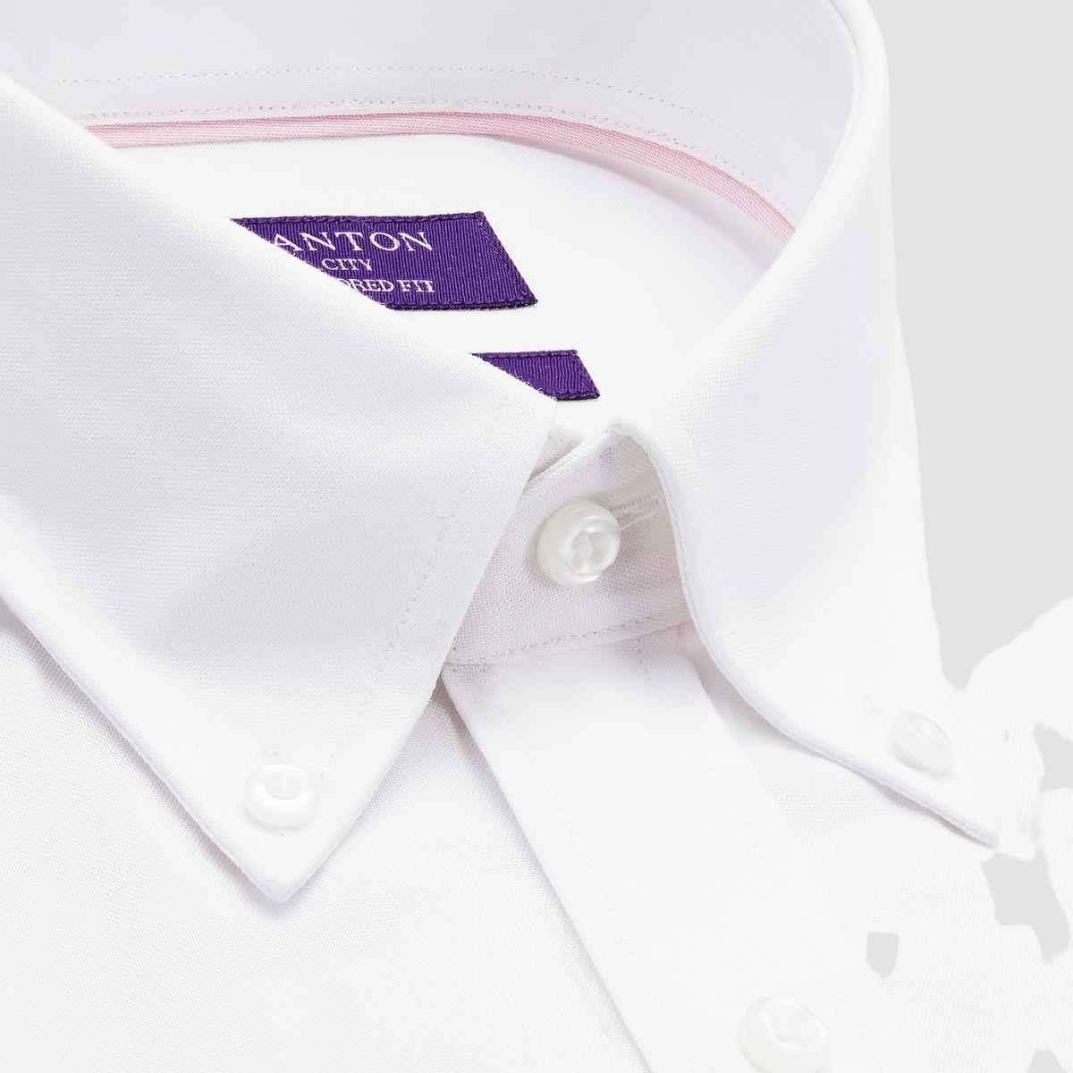 Ganton Tailored Fit Sam Oxford Mens Shirt in White