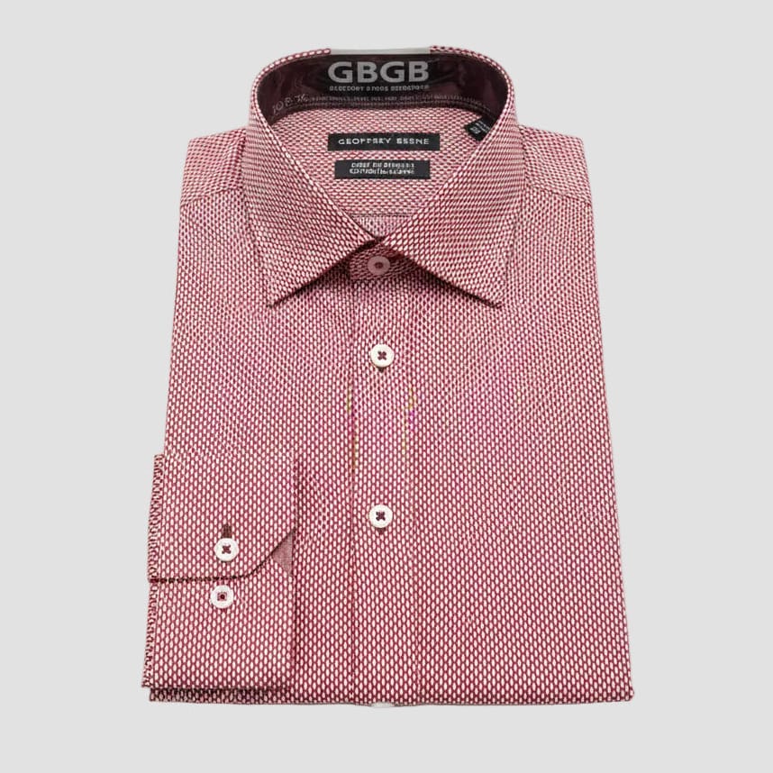 red patterned shirt