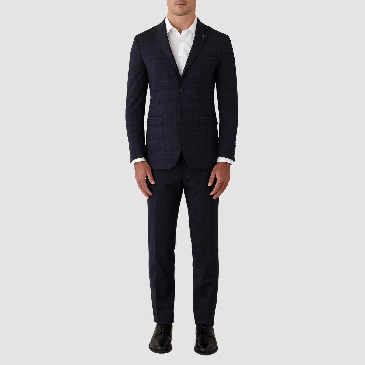 Gibson Mens Slim Fit Ayden Check Suit in Navy