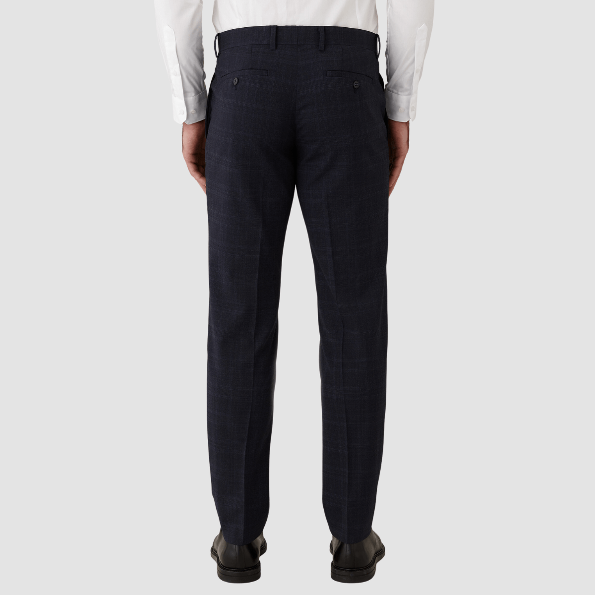 Gibson Mens Slim Fit Caper Check Trouser in Navy