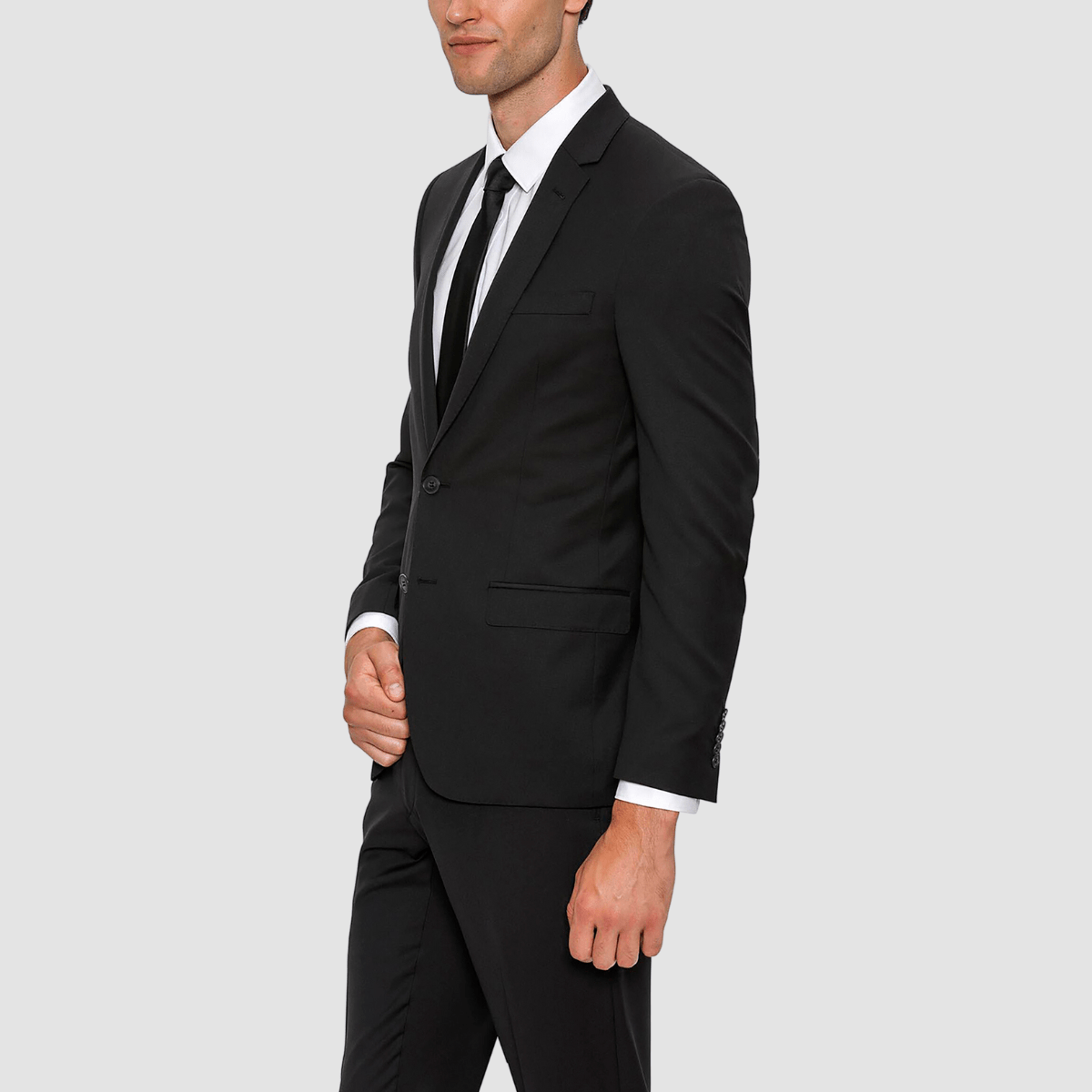 Gibson Slim Fit Ionic Suit in Black Pure Wool