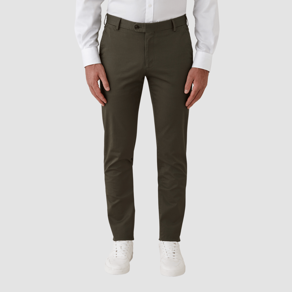 Gibson Slim Fit Justice Chino in Green Cotton Stretch FAJ706