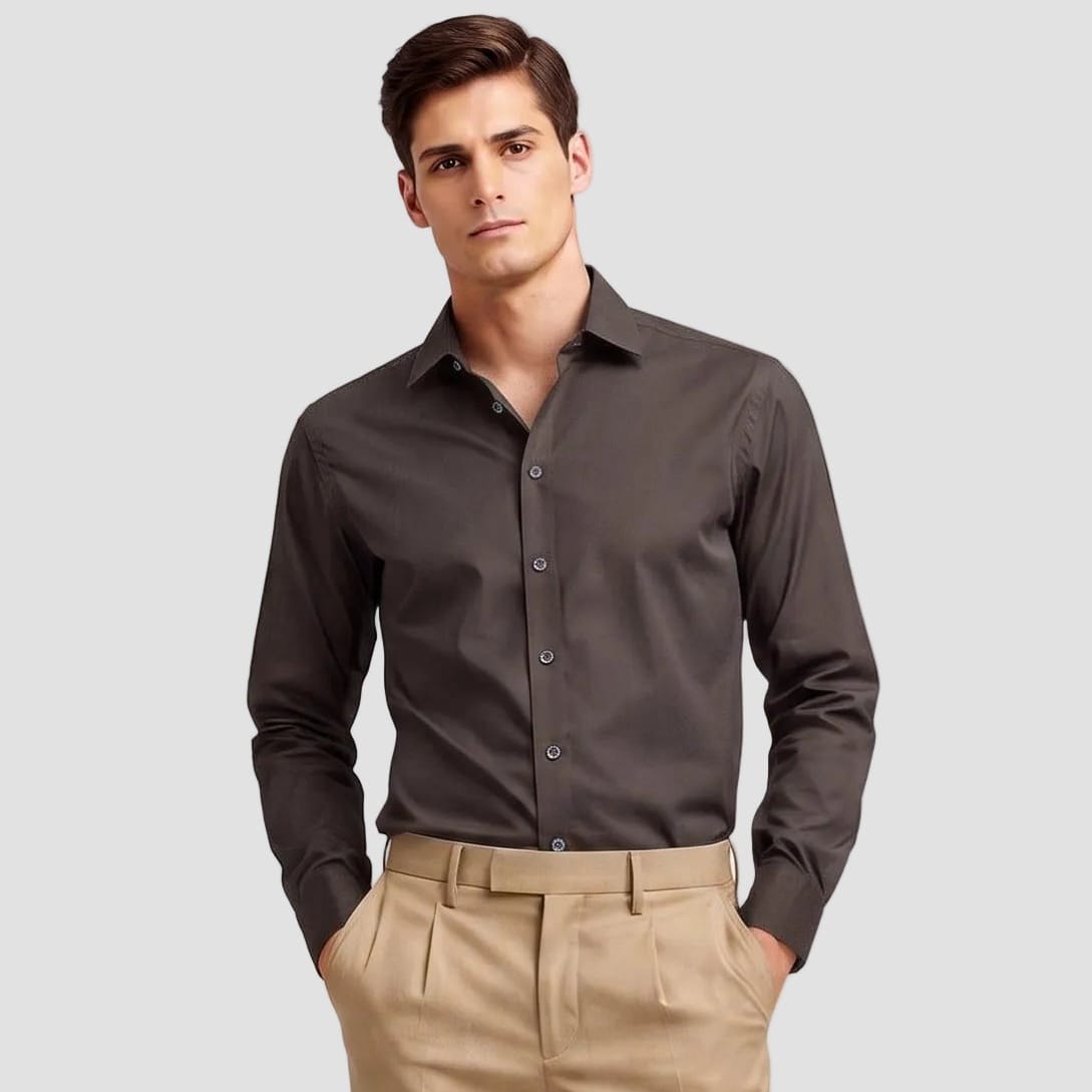 Chocolate Shirt by Hardy Amies