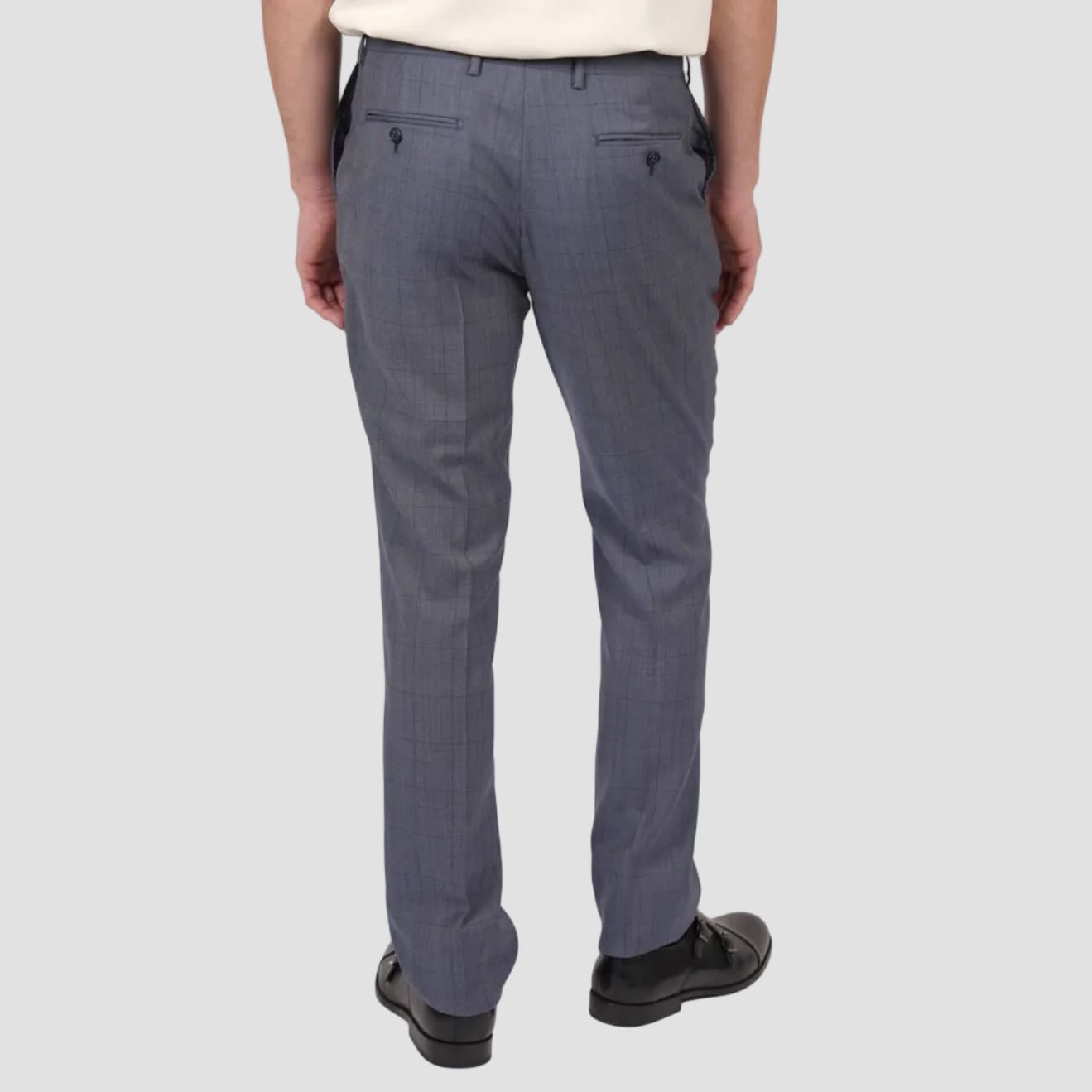 A refined navy Brinsley Check Suit by Hardy Amies