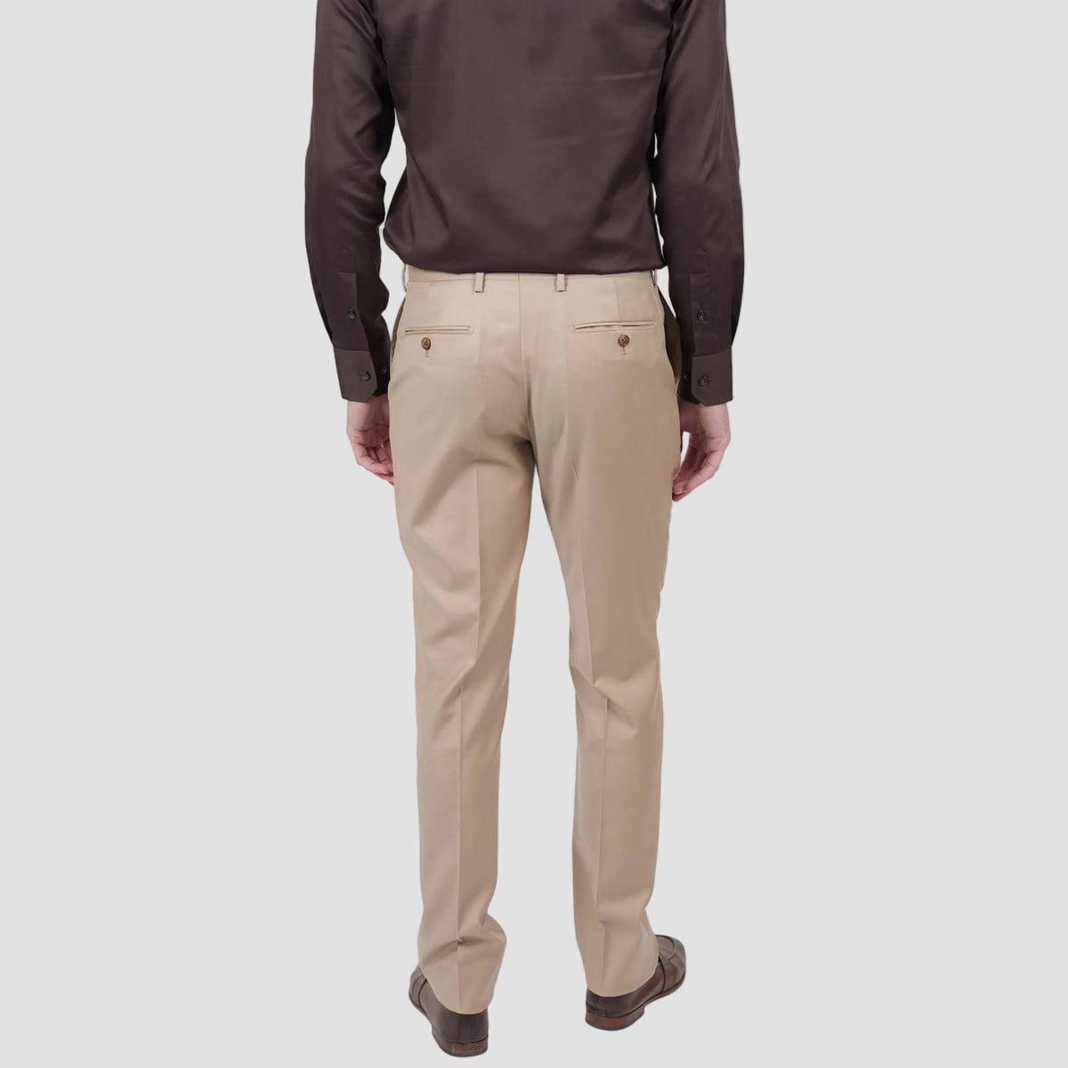 Hardy Amies Men's Tailored Fit Brinsley Suit in Camel Wool Blend