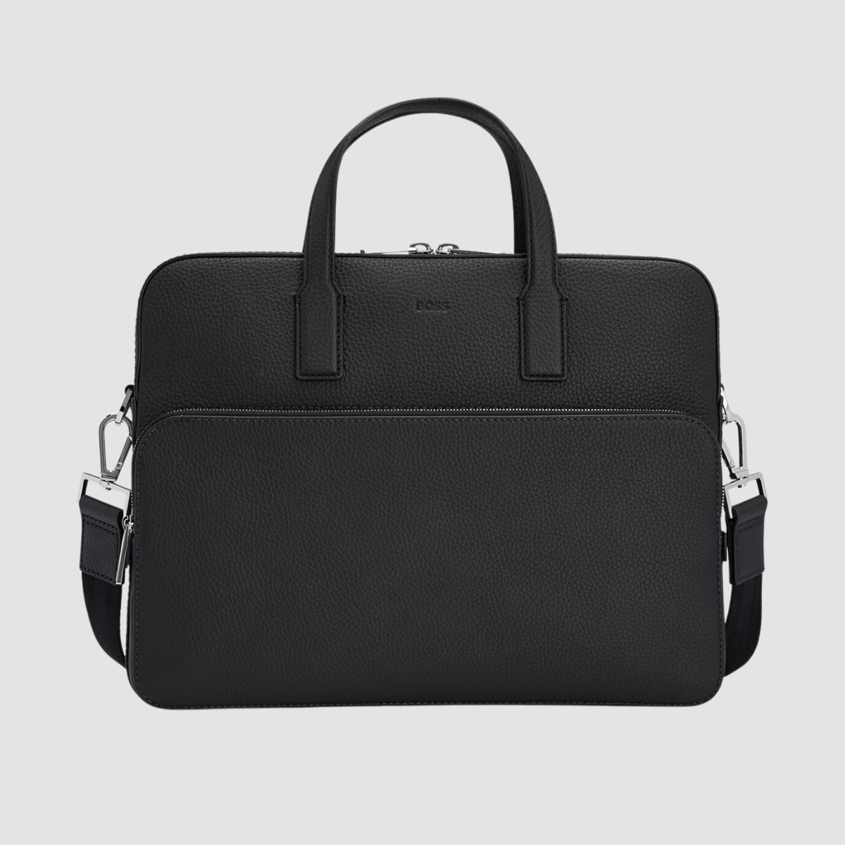 Hugo Boss Crosstown Leather Document Case in Black