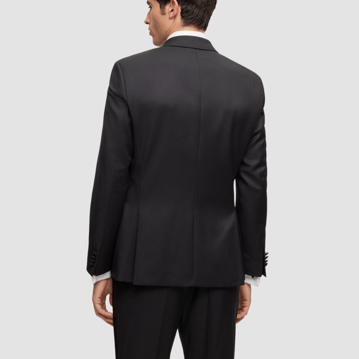 Boss Huge B1 Tuxedo Dinner Suit in Black Pure Wool