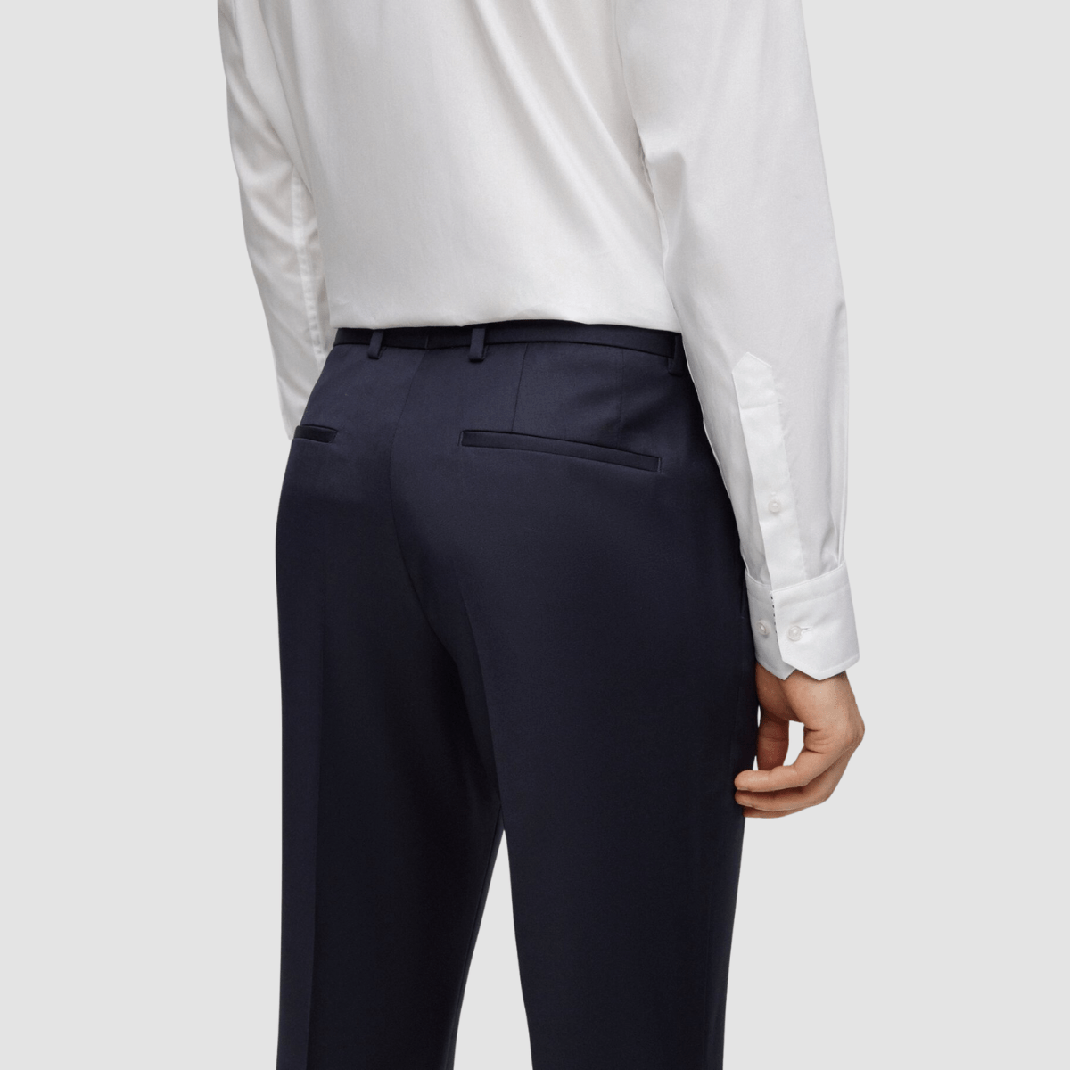 Boss Classic Fit Lenon Suit Trouser in Dark Blue Pure Wool