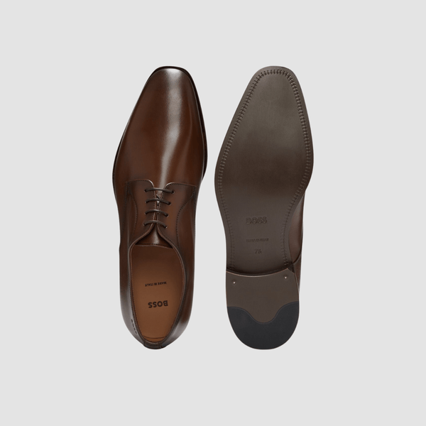 Hugo Boss Lisbon Derby Mens Leather Dress Shoe in Medium Brown – Mens