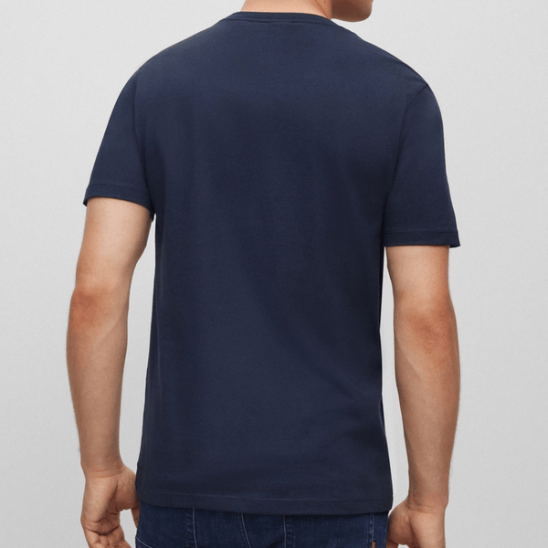 Hugo Boss Logo Patch Classic Fit Cotton Jersey T-Shirt in Dark Blue