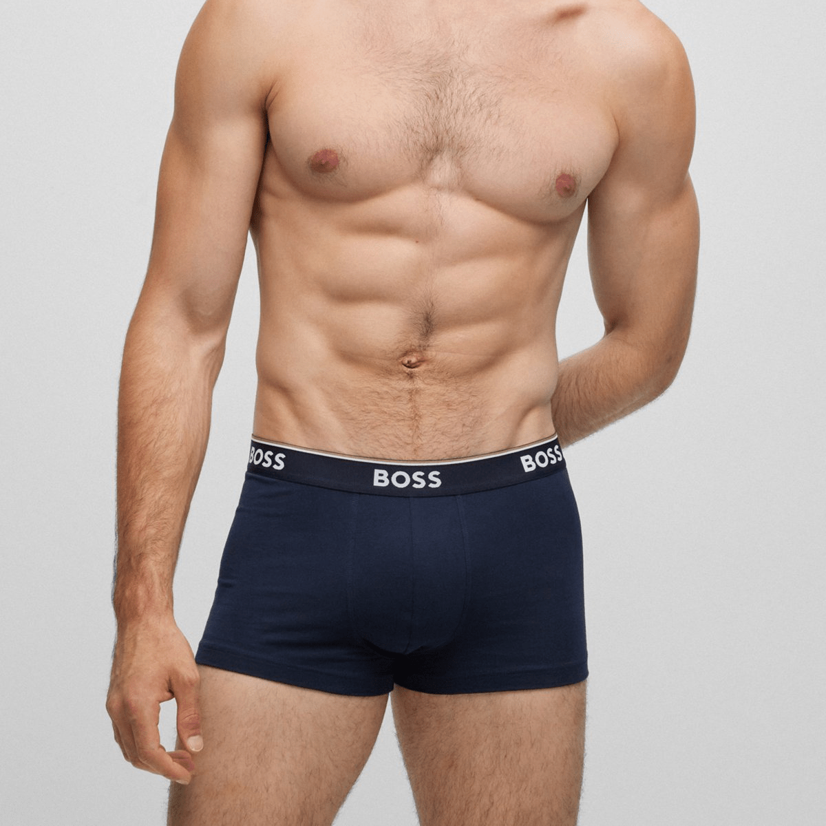 Hugo Boss Classic Fit Trunk 3 Pack in Blue Stretch Cotton